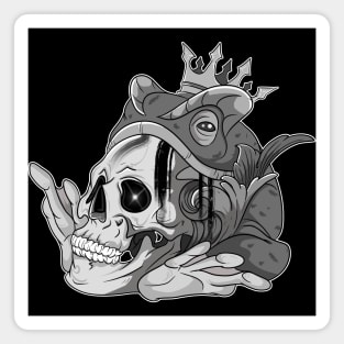 Frog Eating Skull with Crown Magnet